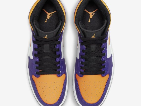 Air Jordan 1 Mid Lakers Purple Yellow